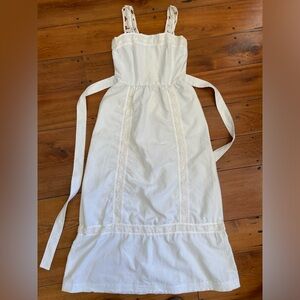 Blair Woolverton Vintage Custom Long White Dress Pique Cotton,‎ Lace Size 12